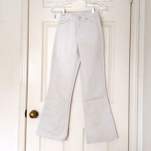 NWT. Girl's 100% cotton high rise flare jeans with embroidery.